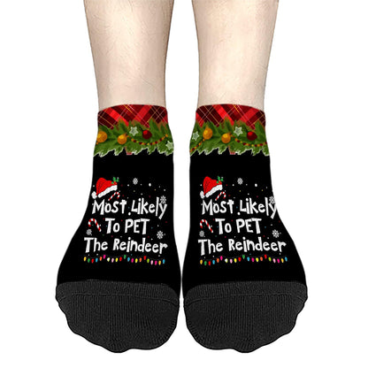 Most Likely To Offer Santa A Beer Short Socks For Women No Show For Womens Sock