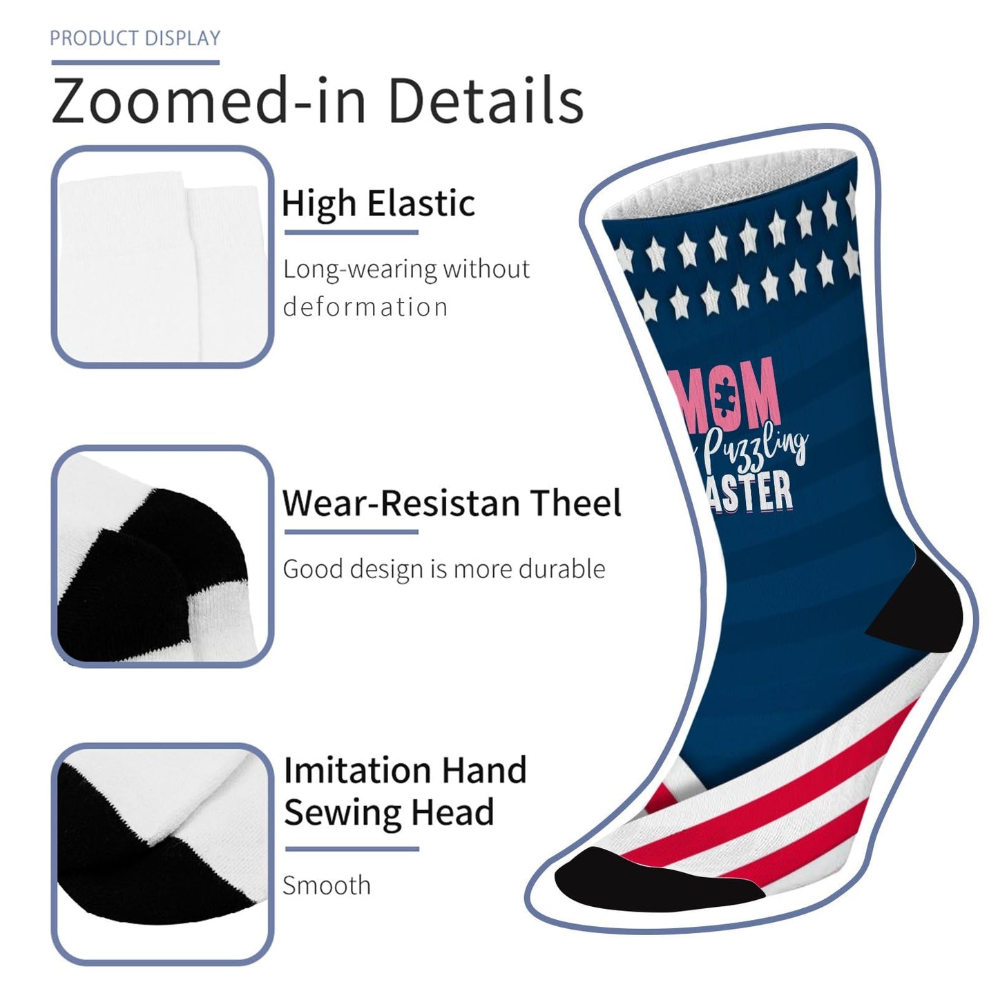 The Puzzling Master Mother Mother's Day Funny Puzzling Mens Socks Crew