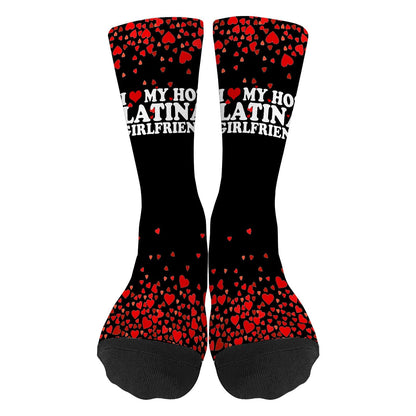 Cute Hot Latina Girlfriend Crew Socks For Men