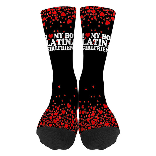 Cute Hot Latina Girlfriend Crew Socks For Men