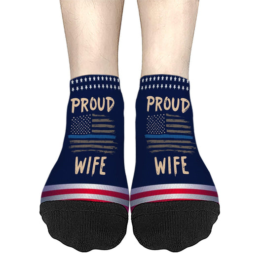 Proud Wife No Show Socks Womens Cotton Socks For Womens