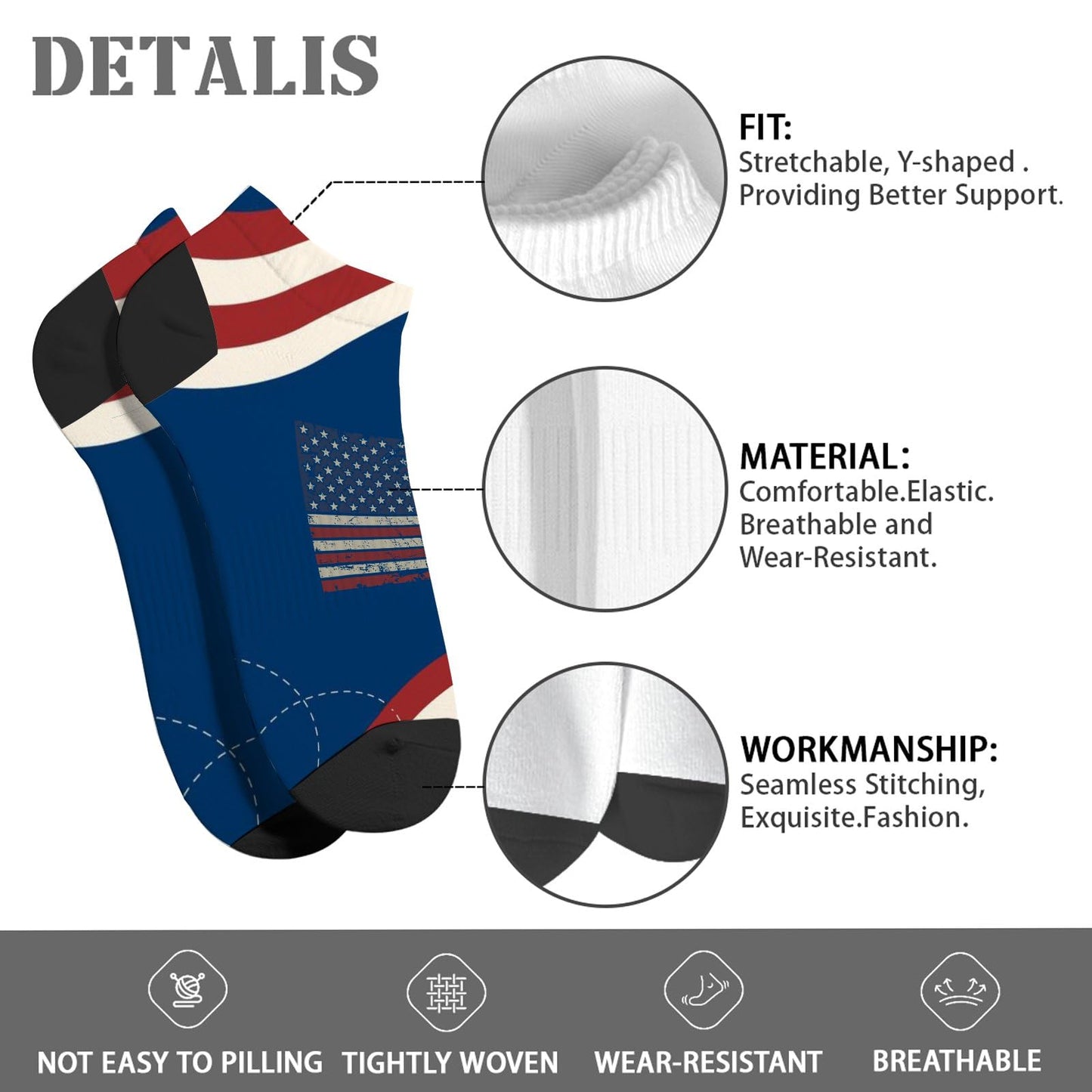 One Nation Under God Womens Socks Ankle Casual For Men's Socks