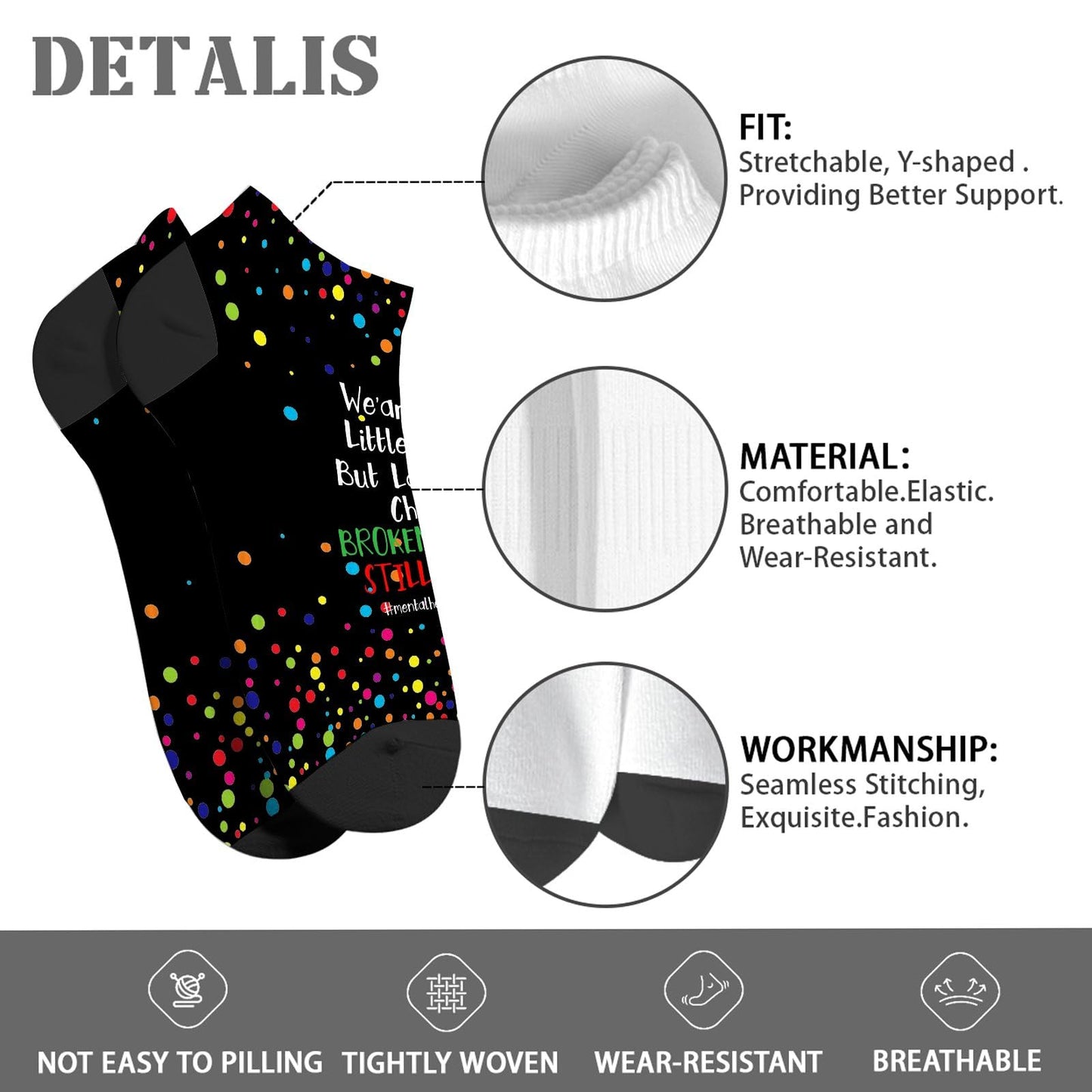 Broken Crayons Still Color Mens Low Cut Socks Invisible For Mens Sock