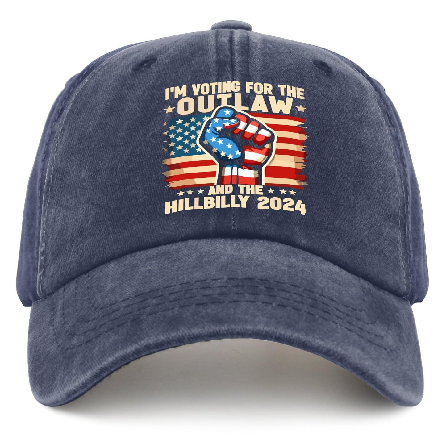 Outlaw & Hillbilly 2024 US Flag Cap - Funny Trucker Hat