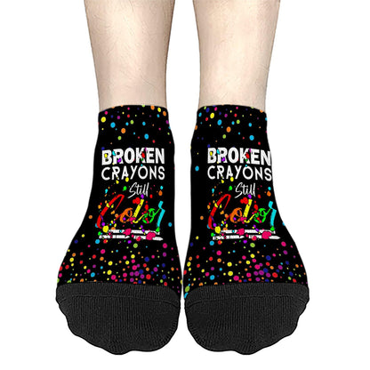 Broken Crayons Still Color Mens Dress Socks Hidden Socks For Men