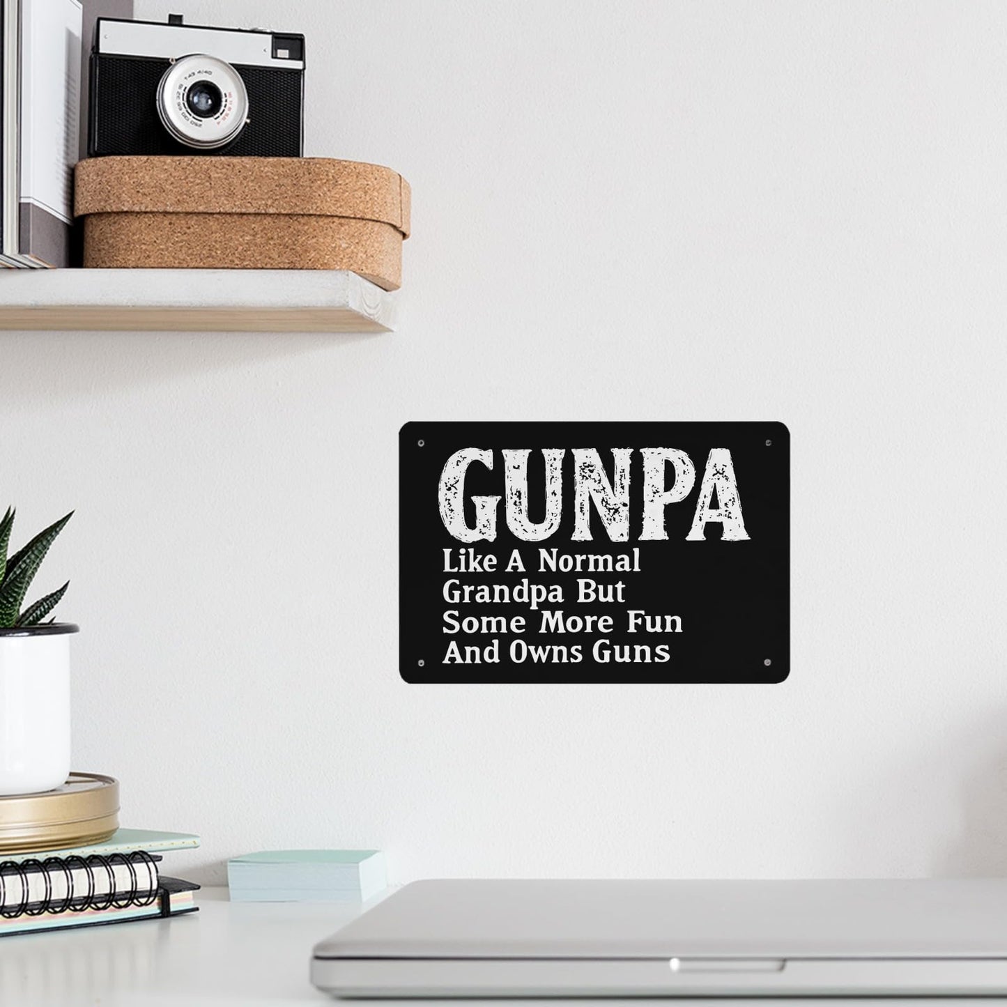 GUNPA Like A Normal Grandpa But More Fun And Owns Guns Tin Sign Wall Decor For Grad 40 * 30cm