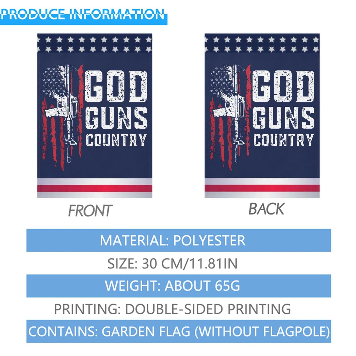 God Guns Country Garden Flag-Double Sided Outdoor Flag