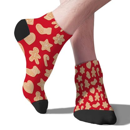 Funny Christmas Pattern Womens Cotton Socks Low Cut Socks For Men