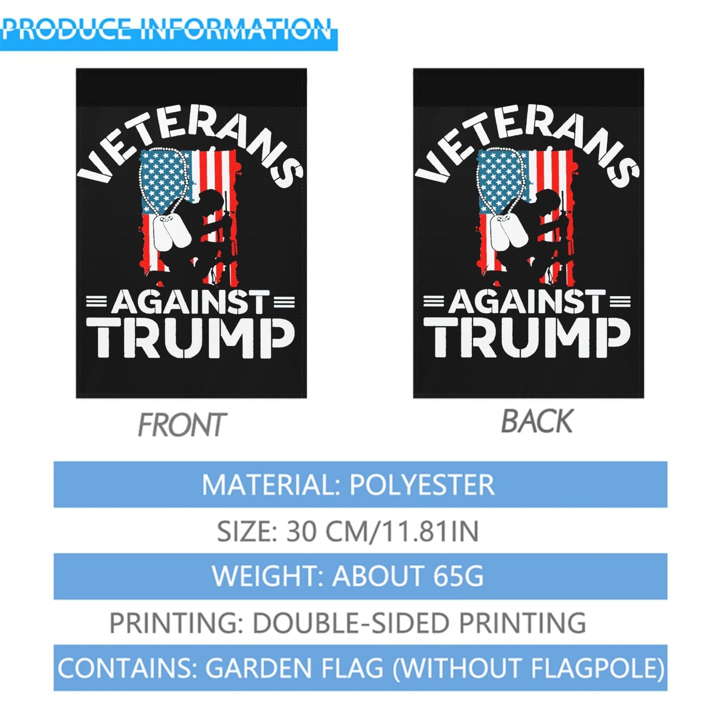 Veteran Against Trump Funny Garden Flag