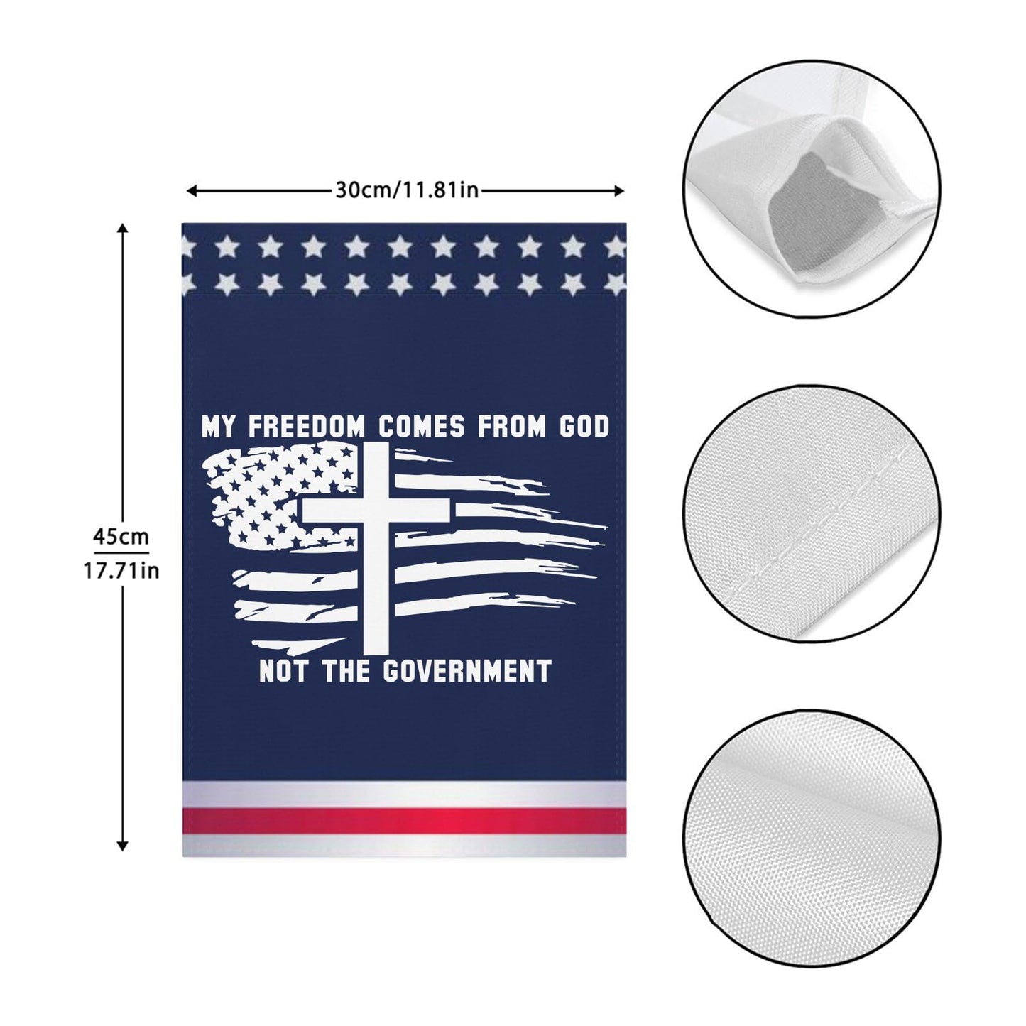 My Freedom Comes From God House Flag - Double Sided