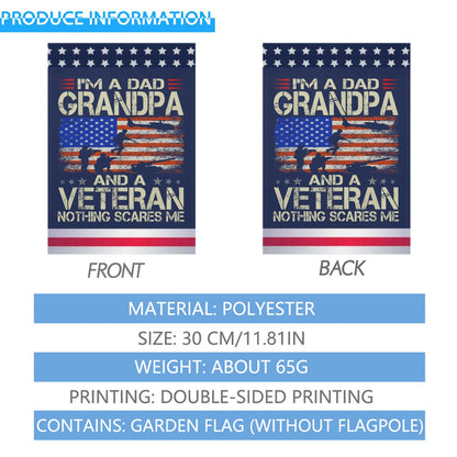 I'm A Dad Grandpa And A Veteran Garden Flags One Size Double Sided Humorous House Flag Double Sided For House Yard Flag