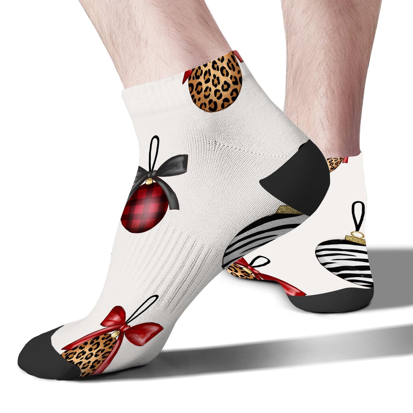 Funny Christmas Pattern No Show Socks Men Cotton Sock Mens