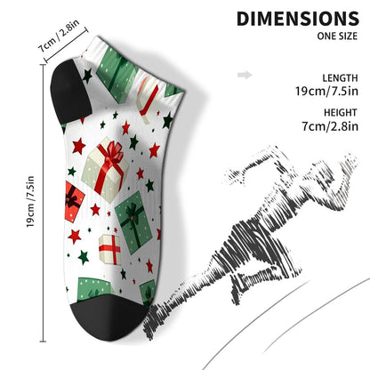 Funny Christmas Pattern Womens Cotton Socks Low Cut Socks For Men