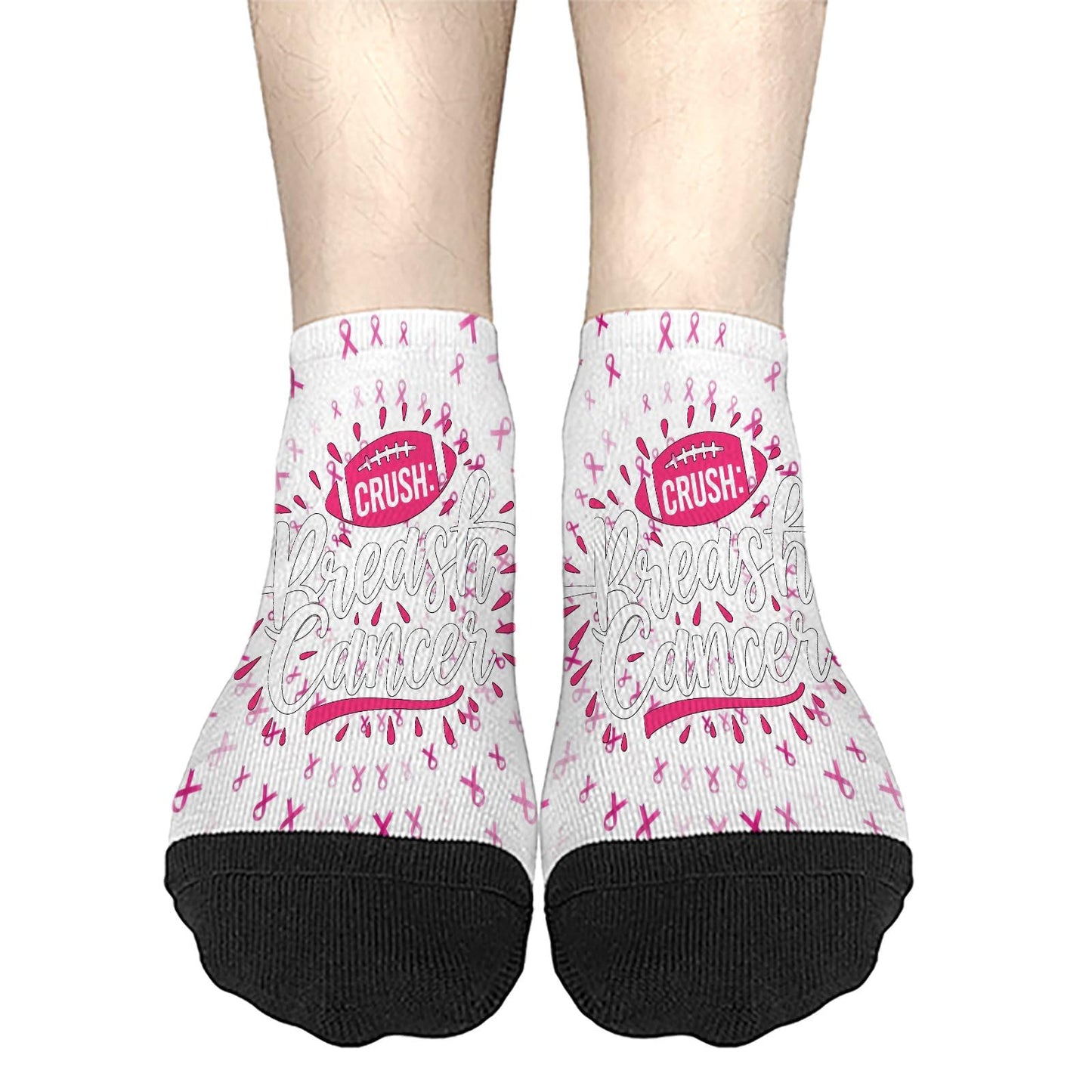 Breast Cancer Awareness Hummingbird No Show Socks Men Hidden Womens Socks