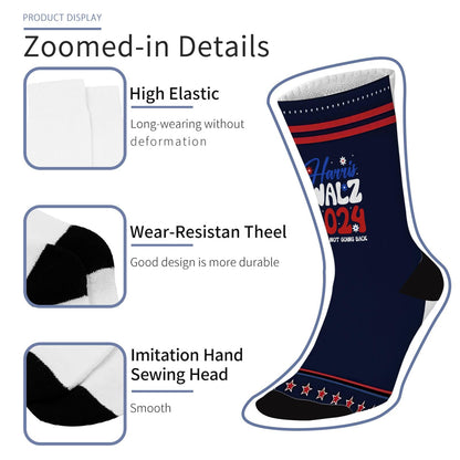 Patriotic Novelty Half Calf Socks - Colorful Crazy Design