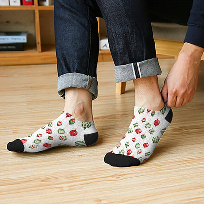 Funny Christmas Pattern Low Cut Socks Men Short Men's Sock