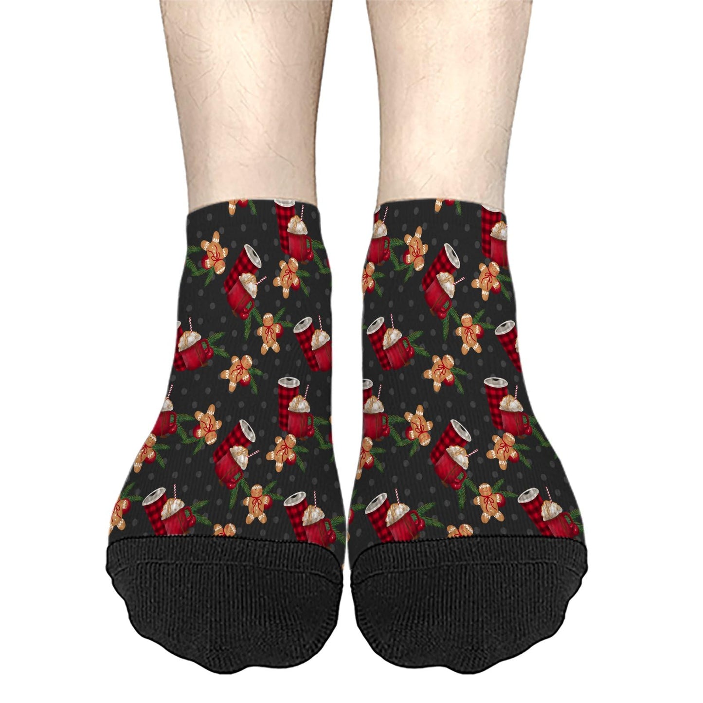 Funny Christmas Pattern Womens Cotton Socks Low Cut Socks For Men