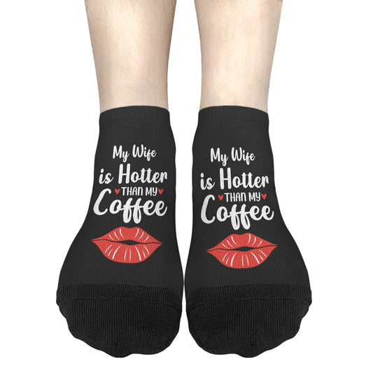 Generic My Wife Is Hotter Than My Coffee Cotton Socks Low Cut Socks Women's, White