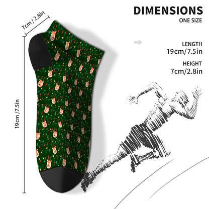 Christmas Pattern Men's Ankle Dress Socks - Funny Designs