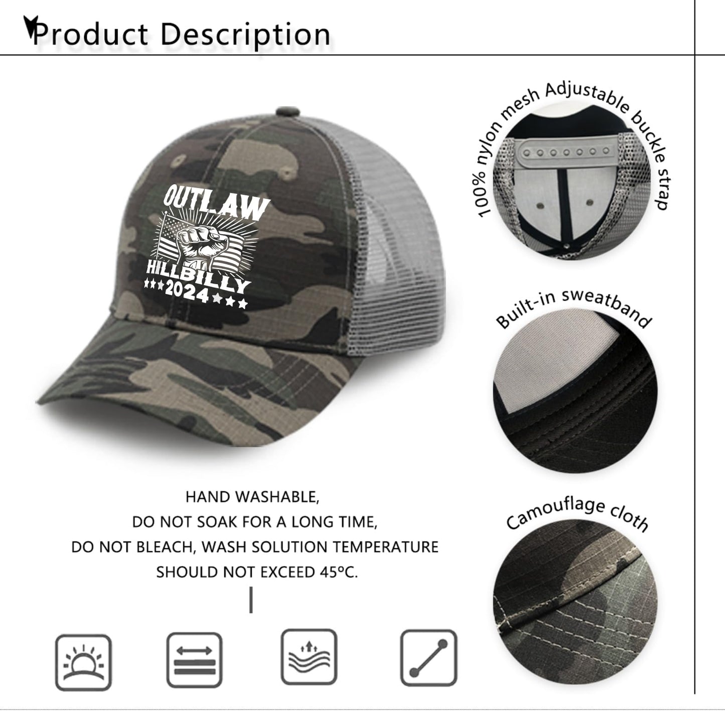 Outlaw Hillbilly Hat - AllBlack Fashion Hat for Men and Women