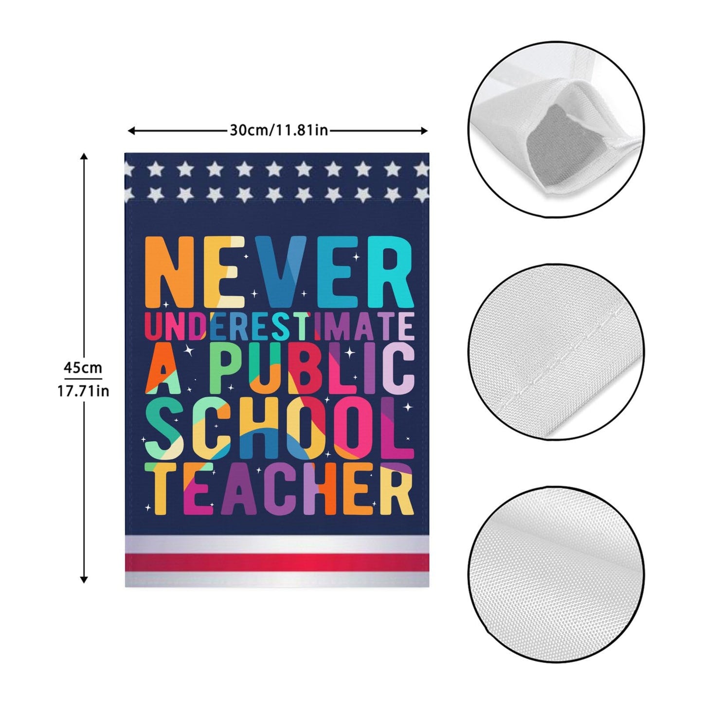 Double Sided Inspirational Garden Flag for Public School Teachers - 2024 Edition