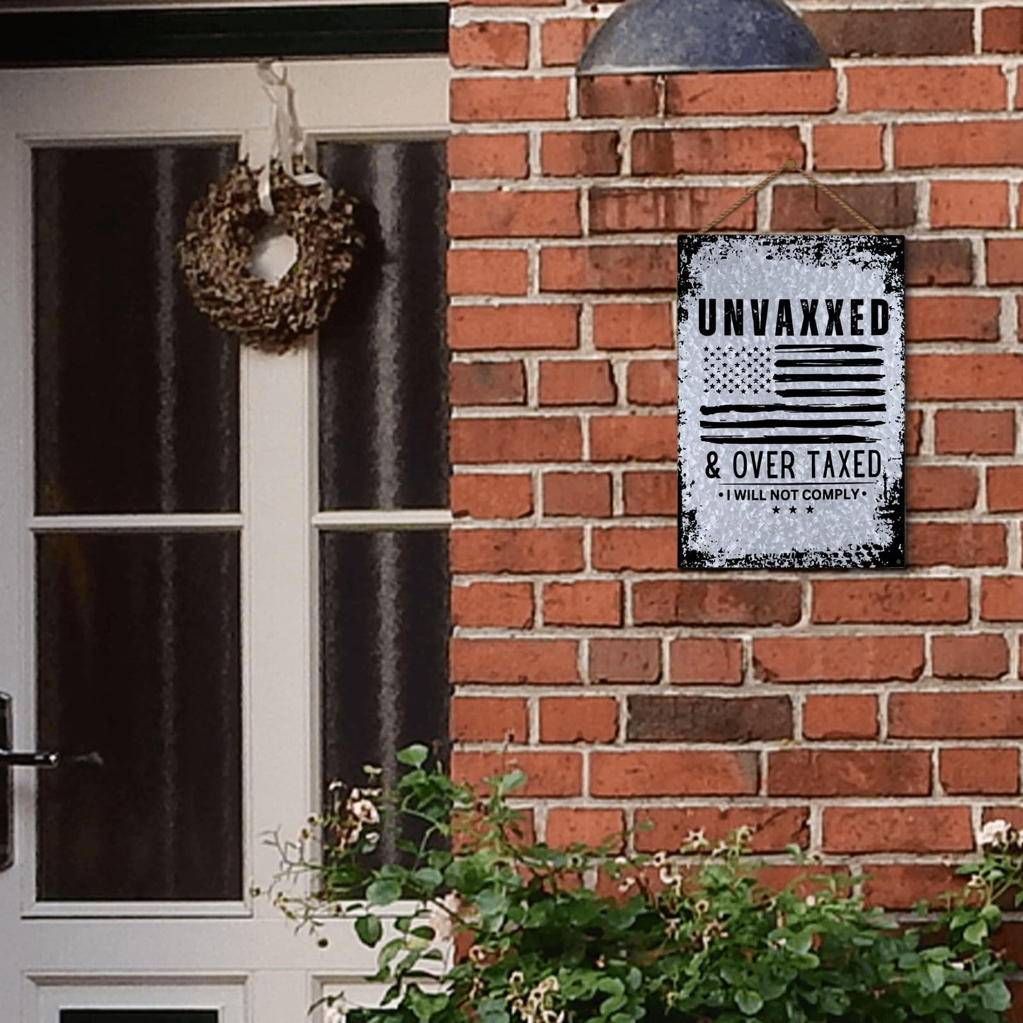 Vintage Galvanized Metal Signs - Rebellion Against Taxes, Classrooms