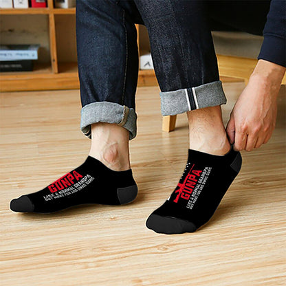 Mens Grandpa Gunpa Grandads Grandfather Pro Gun Lovers Womens No Show Socks No Show Socks Mens