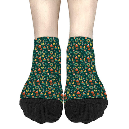 Christmas Pattern Men's Ankle Dress Socks - Funny Designs