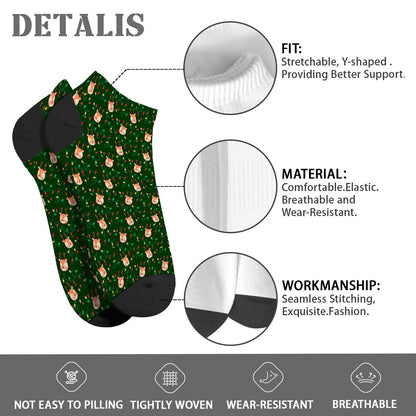 Christmas Pattern Men's Ankle Dress Socks - Funny Designs