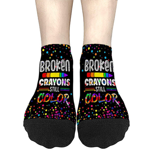 Broken Crayons Still Color Mens Low Cut Socks Invisible For Mens Sock