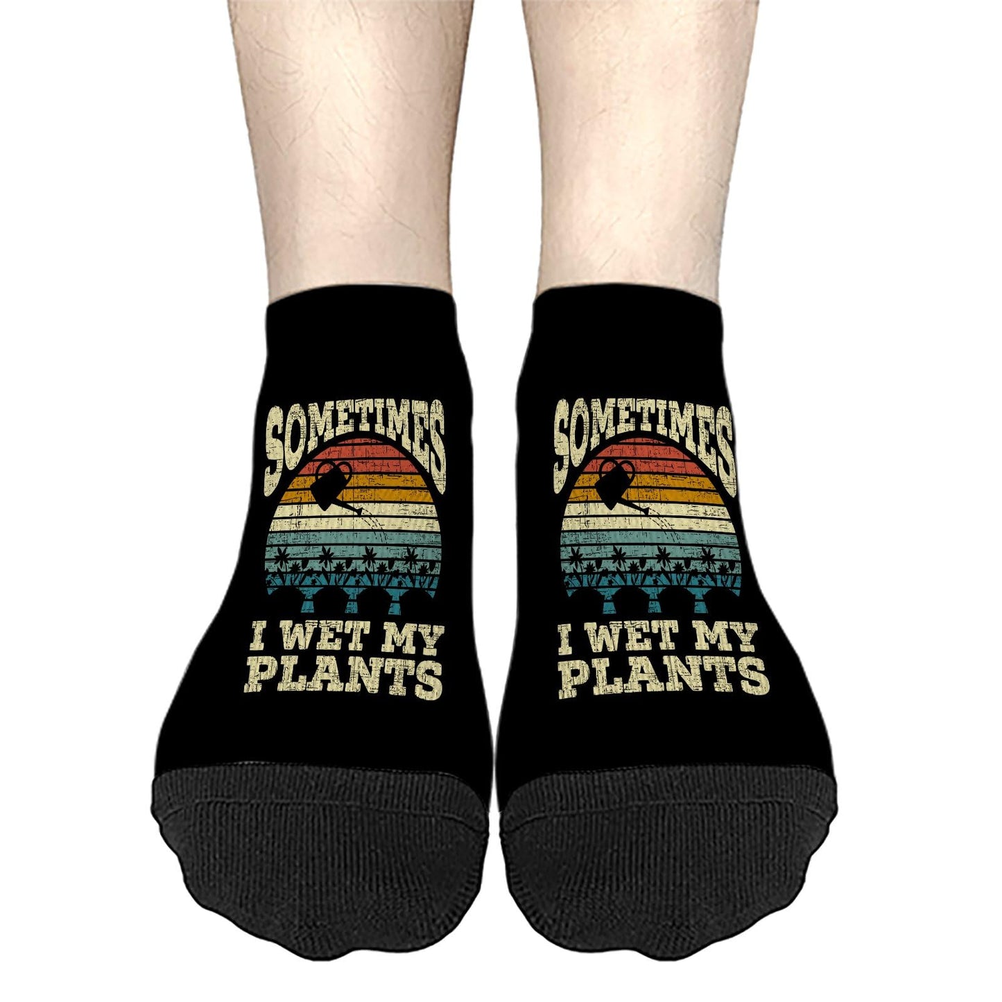 Plant Lovers Sometimes I Wet My Plants Crew Socks Short Men's Socks