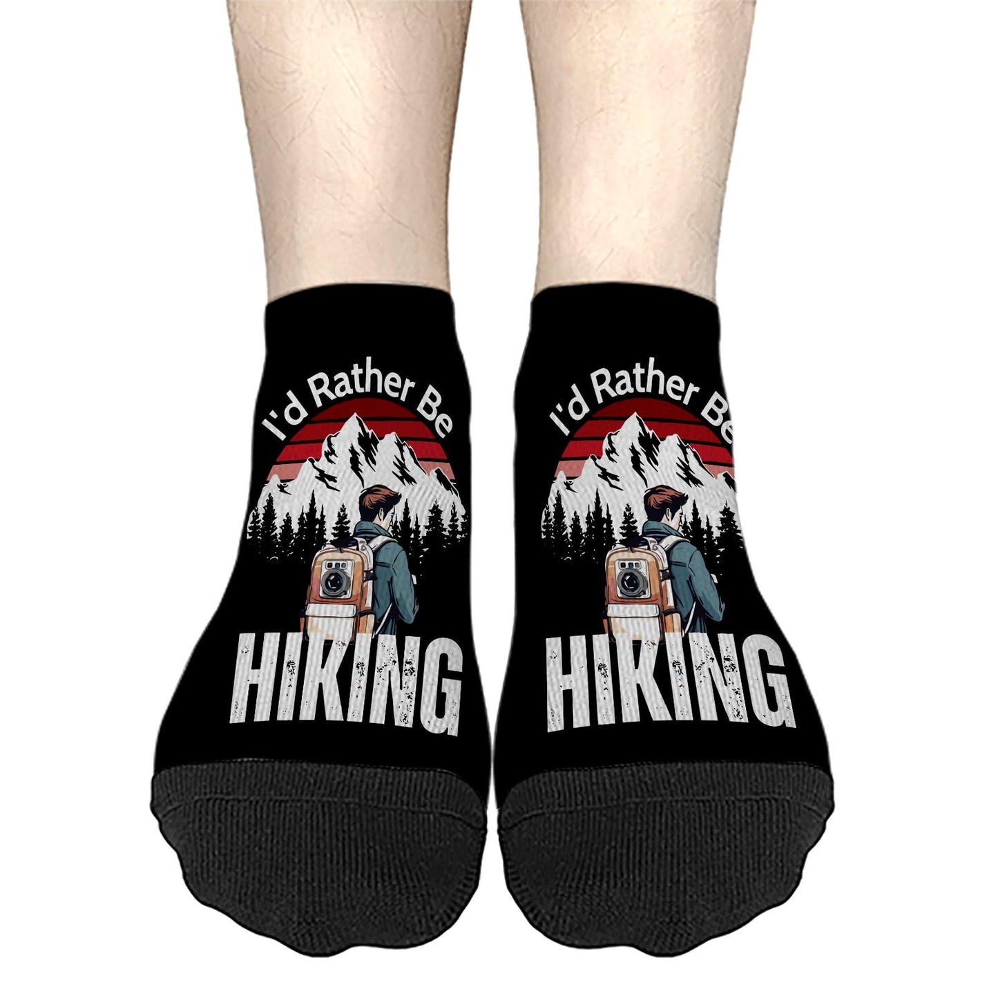 I'd Rather Be Hiking Men Ankle Socks Low Cut Sock For Men