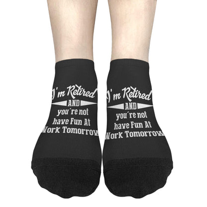 Generic I'm Retired You're Not Have Fun At Work Tomorrow Men's Dress Socks Invisible Men's Sock, White