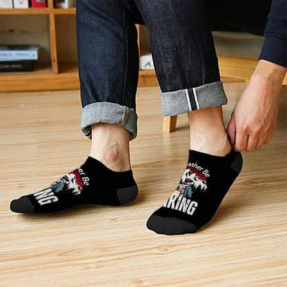 I'd Rather Be Hiking Men Ankle Socks Low Cut Sock For Men