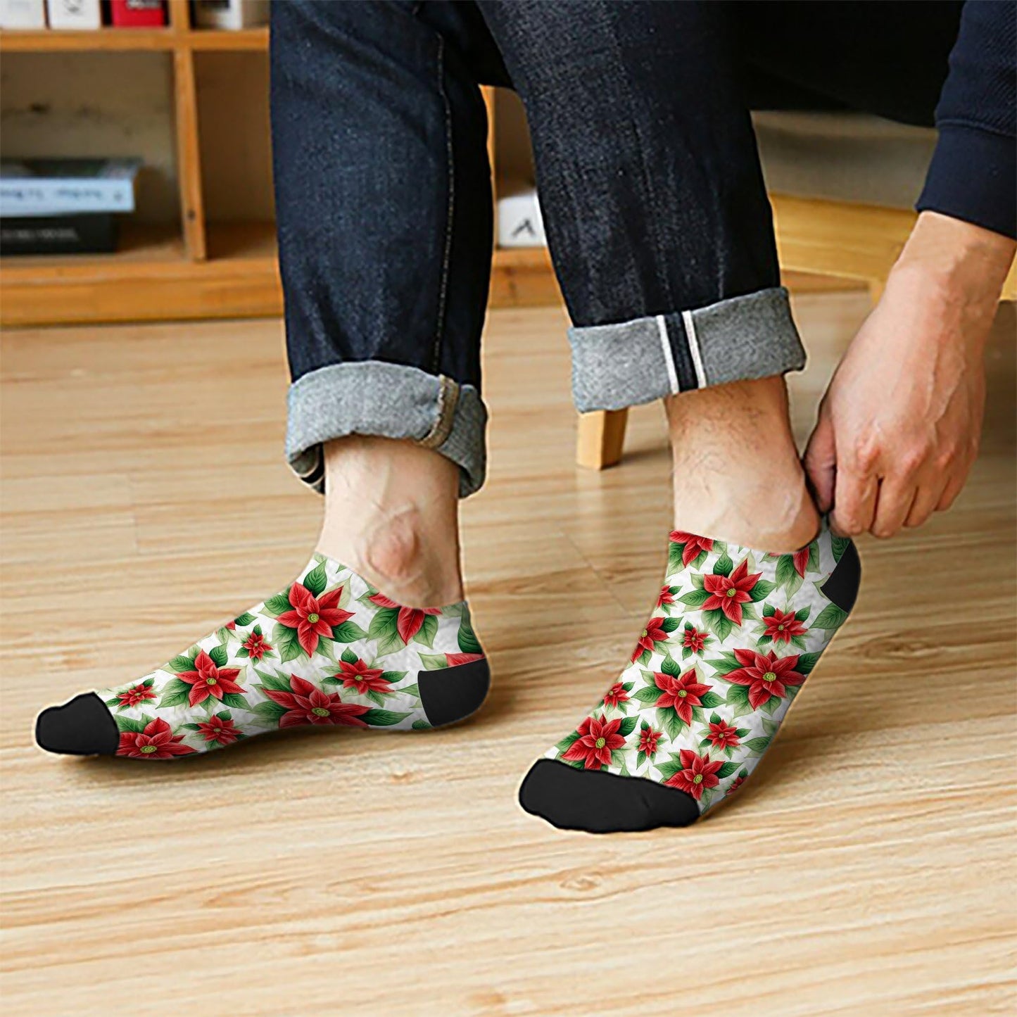 Funny Christmas Pattern Low Cut Socks Men Short Men's Sock