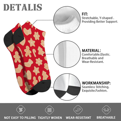 Funny Christmas Pattern Womens Cotton Socks Low Cut Socks For Men