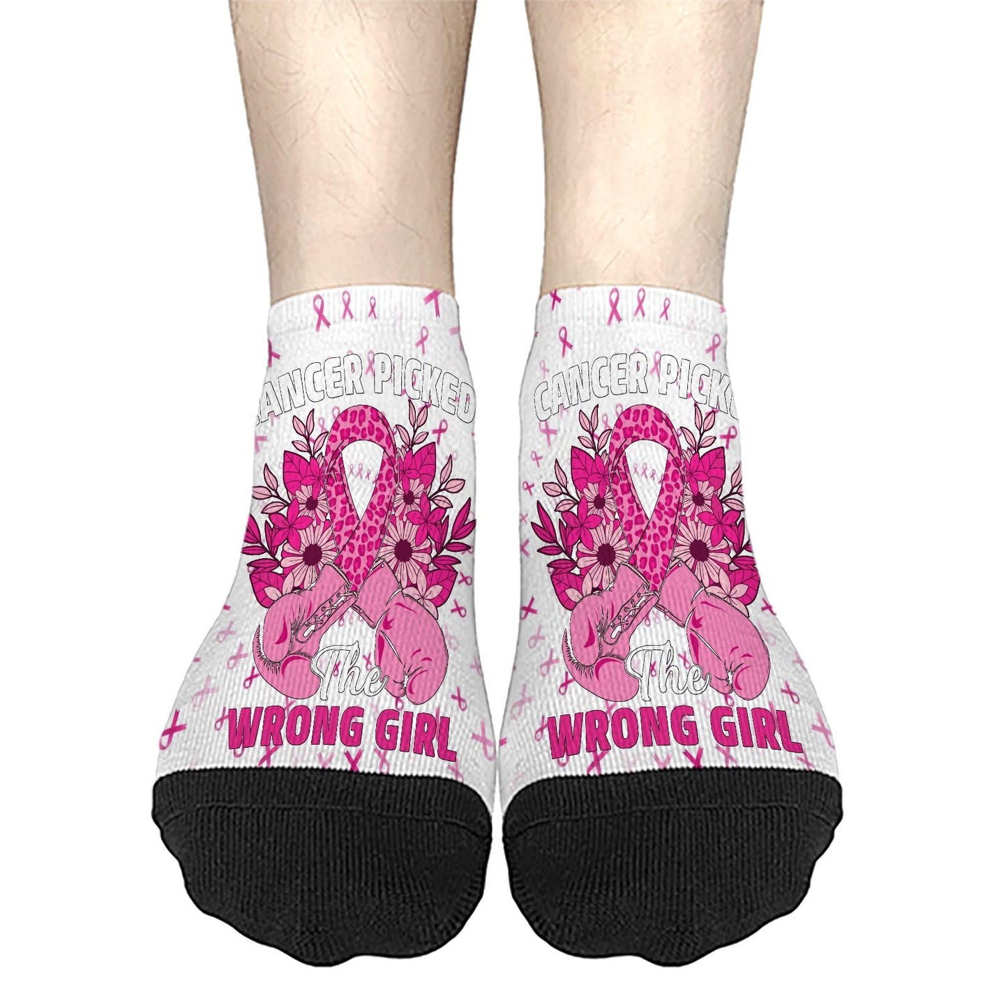 Breast Cancer Awareness Hummingbird No Show Socks Men Hidden Womens Socks