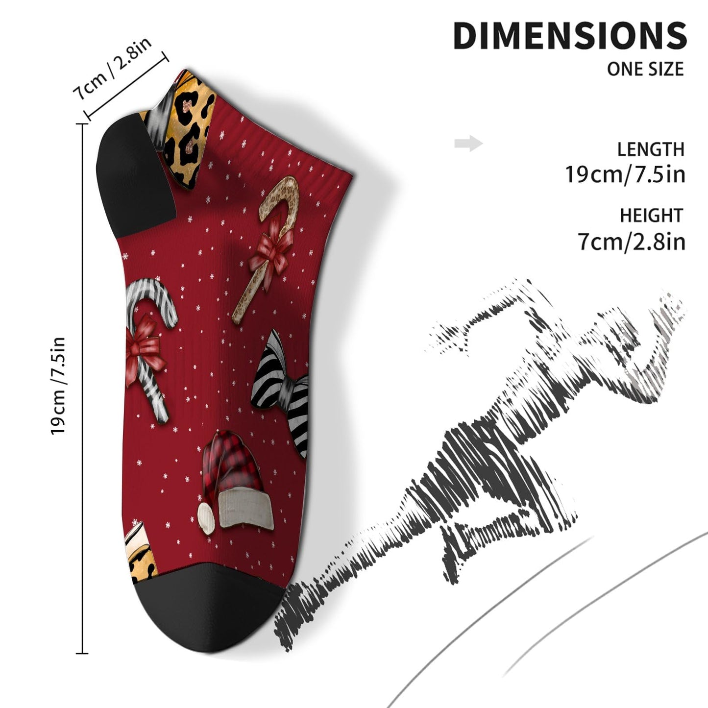 Funny Christmas Pattern Low Cut Socks Men Short Men's Sock