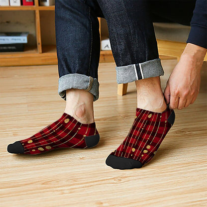 Funny Christmas Pattern No Show Socks Men Cotton Sock Mens