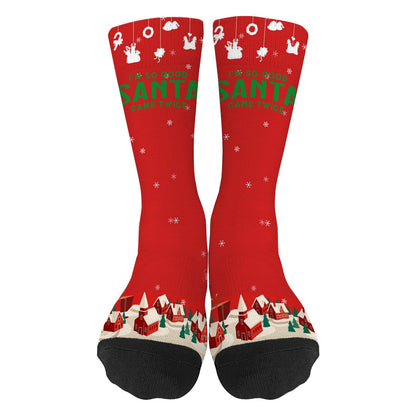 Festive Santa Socks for Women - Colorful Crazy Design Gift