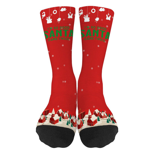 Festive Santa Socks for Women - Colorful Crazy Design Gift