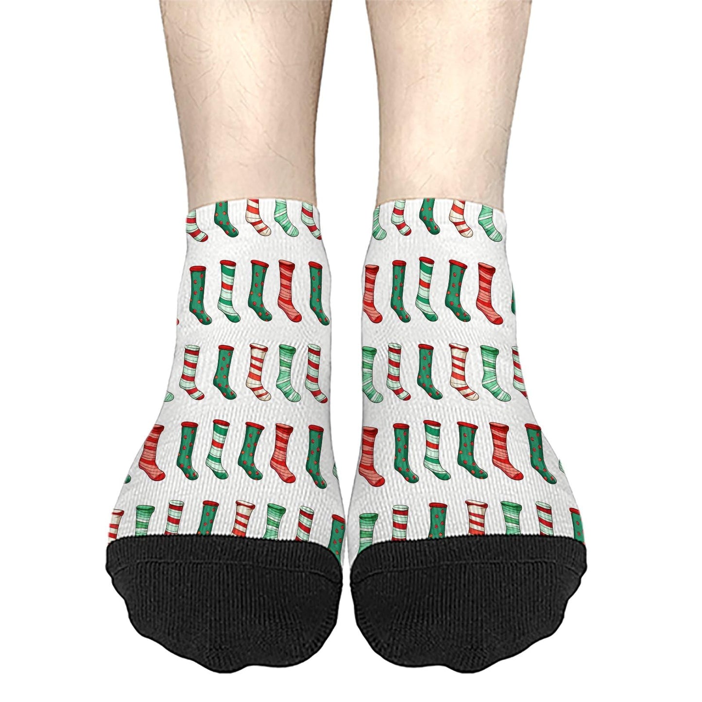 Funny Christmas Pattern No Show Socks Men Cotton Sock Mens