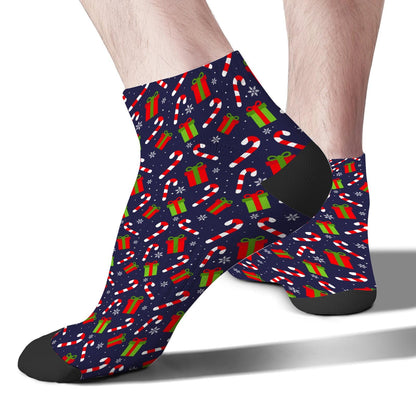 Christmas Pattern Men's Ankle Dress Socks - Funny Designs