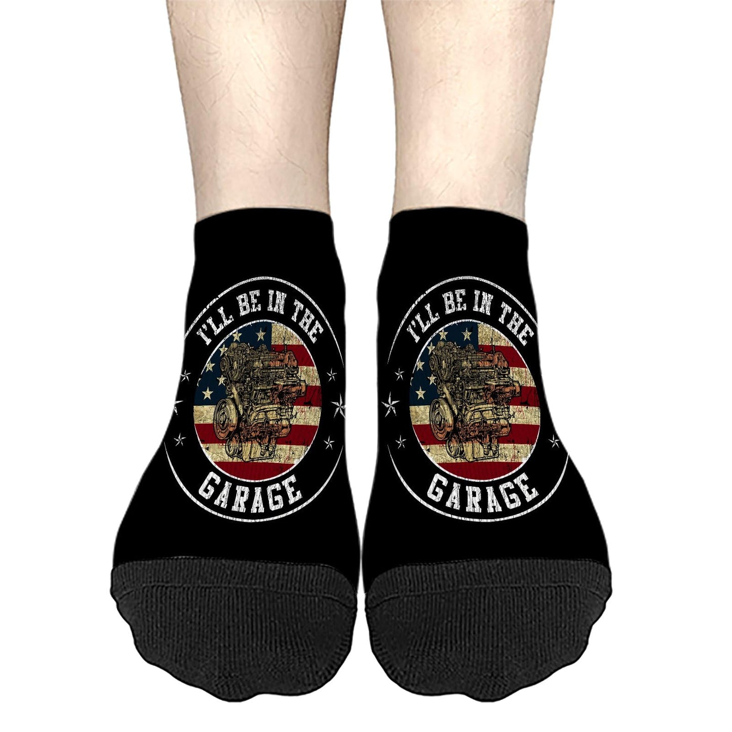 Grandpa Mechanic I'll Be In The Garage Mens Socks Ankle Cotton Men's Sock