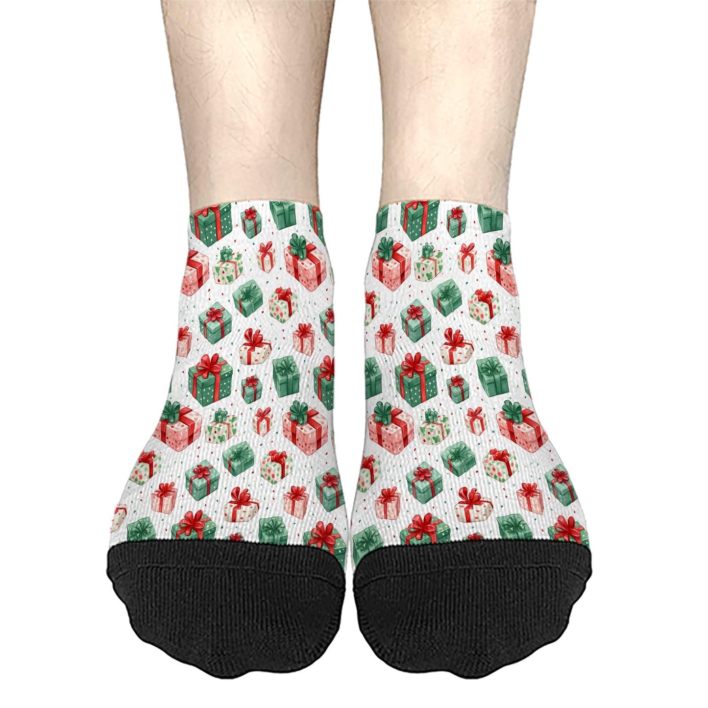 Funny Christmas Pattern No Show Socks Men Cotton Sock Mens