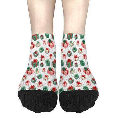 Funny Christmas Pattern No Show Socks Men Cotton Sock Mens