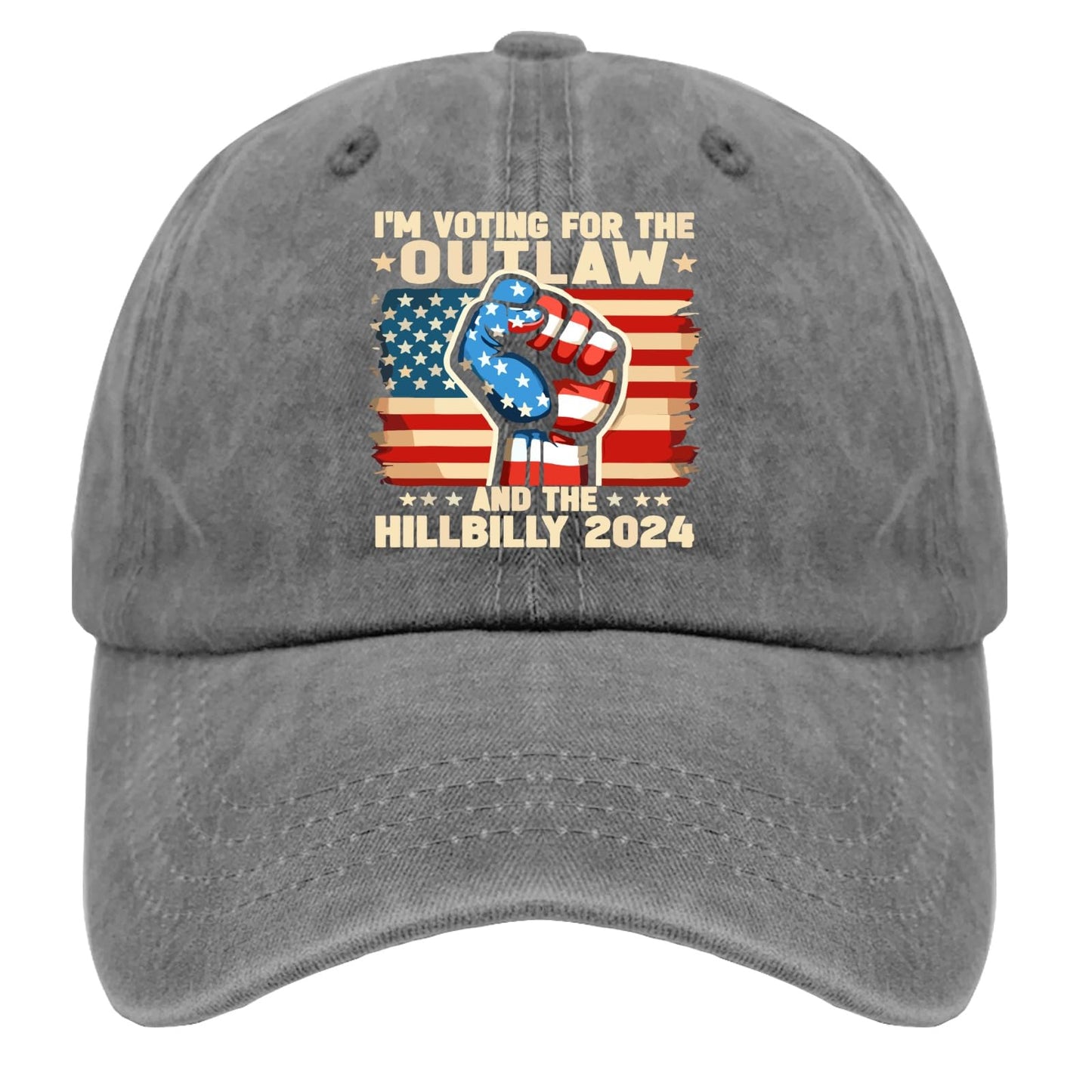 Outlaw & Hillbilly 2024 US Flag Cap - Funny Trucker Hat