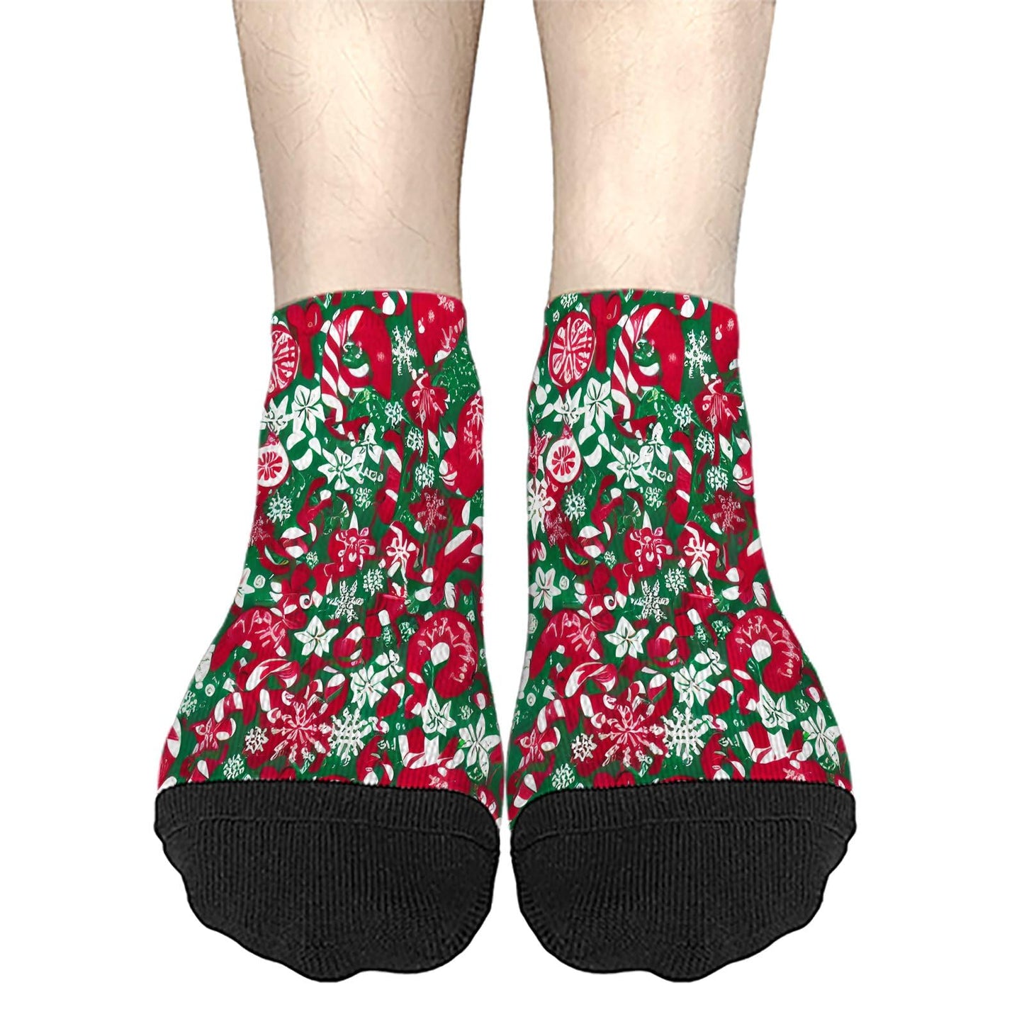 Funny Christmas Pattern No Show Socks Men Cotton Sock Mens