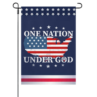 One Nation Under God Outdoor House Flag - Double Sided Inspirational Design