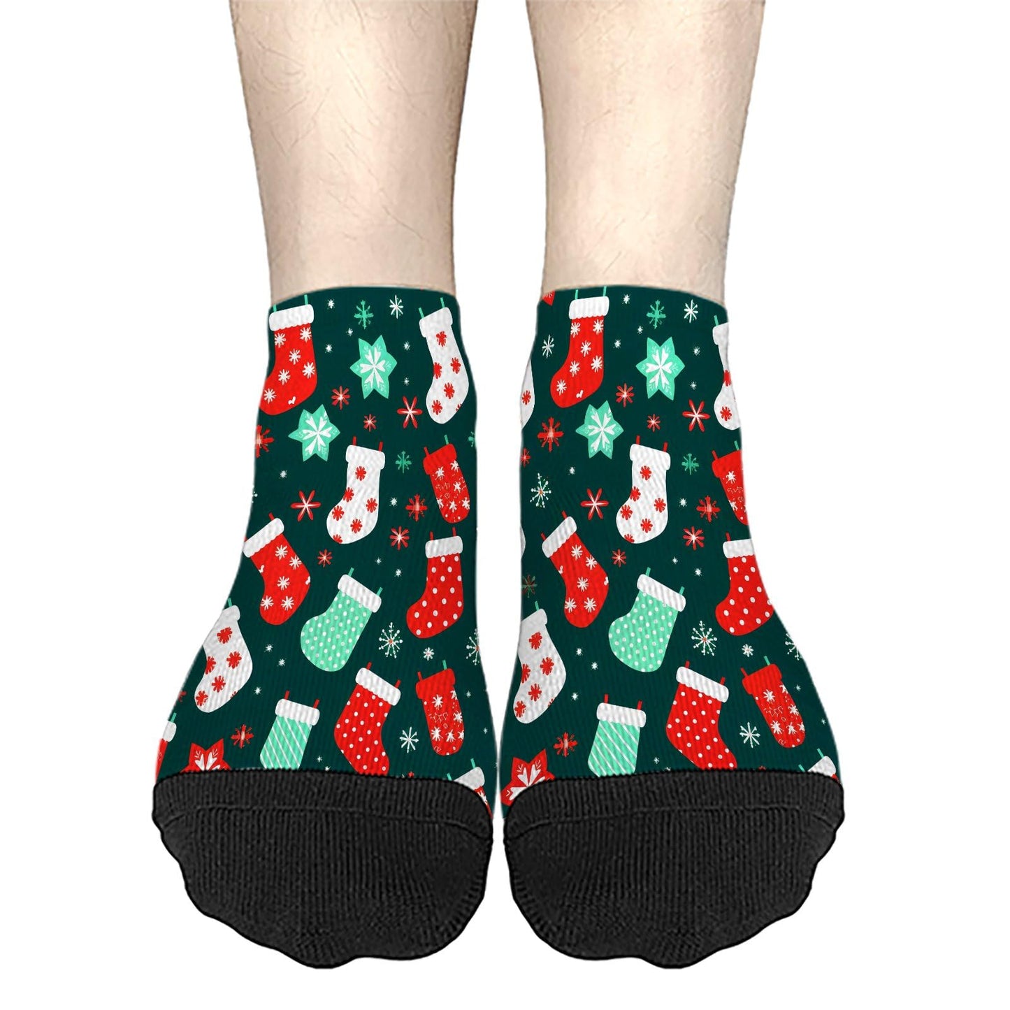 Funny Christmas Pattern Womens Cotton Socks Low Cut Socks For Men